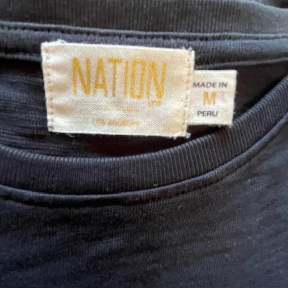 Nation LTD 100% Cotton Smocked Mini Dress Kacy Combo Black Medium - Picture 7 of 8